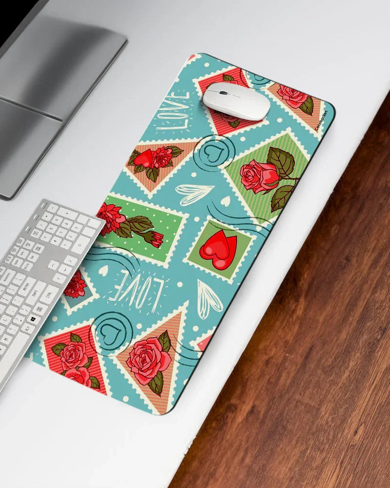 Amour Rose Print Desk Mat