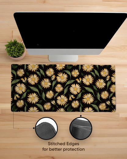 Midnight Daisy Print Desk Mat