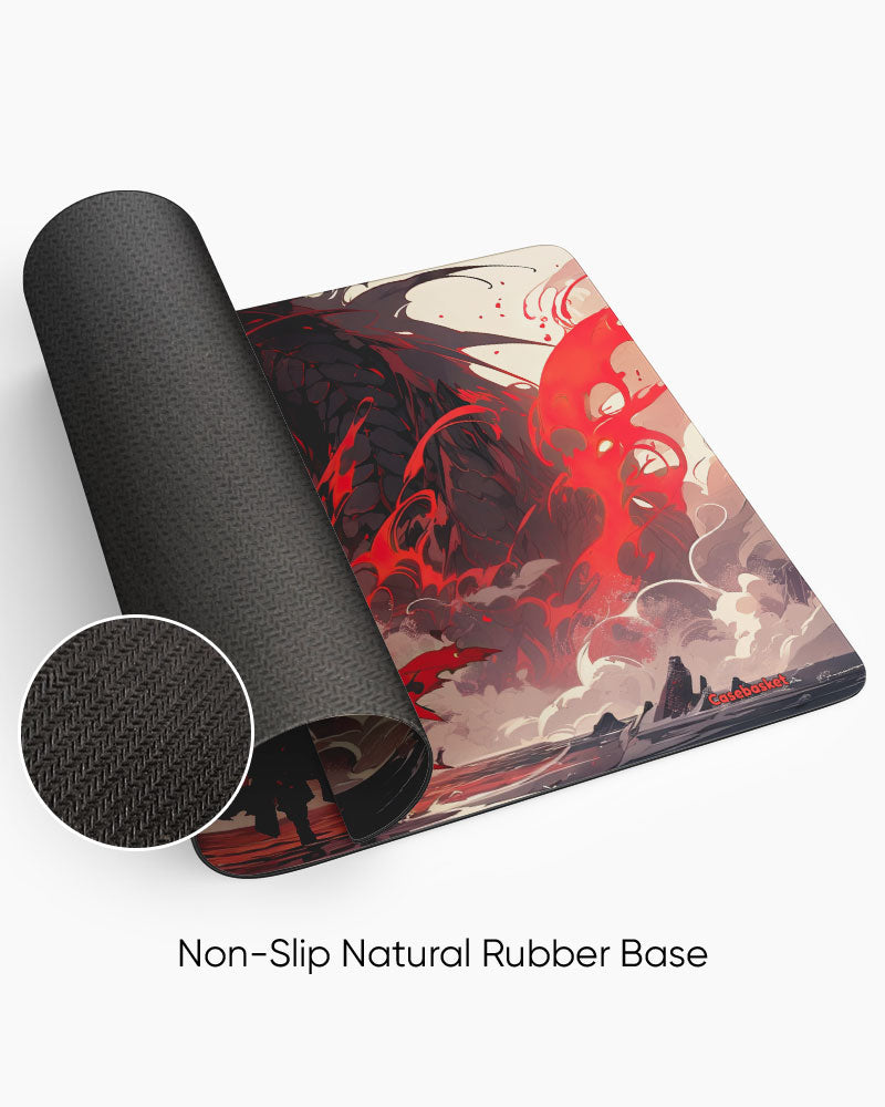 Crimson Dragon Ball Print Desk Mat