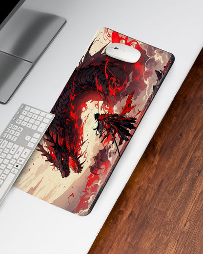 Crimson Dragon Ball Print Desk Mat