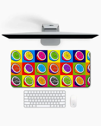 Lemon Pop Print Desk Mat