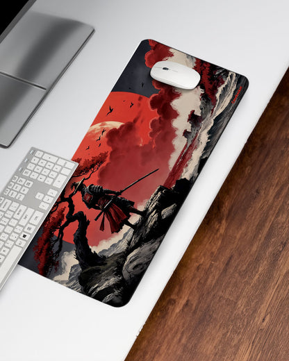 Blood Moon Warrior Print Desk Mat