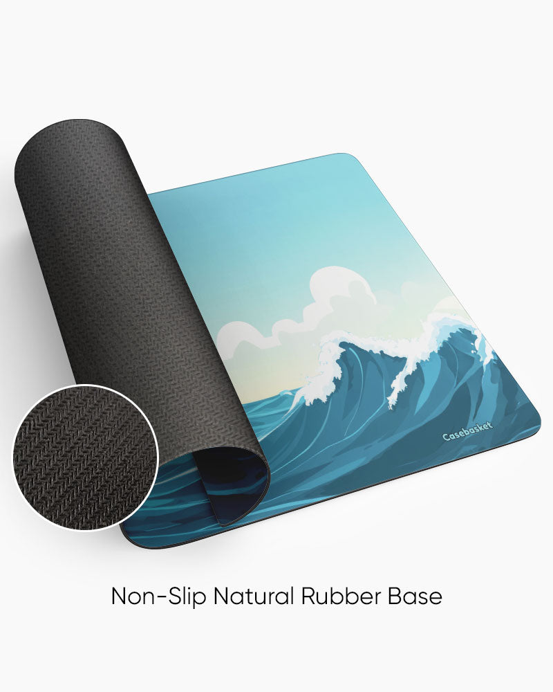 Coastal Wave Print Desk Mat