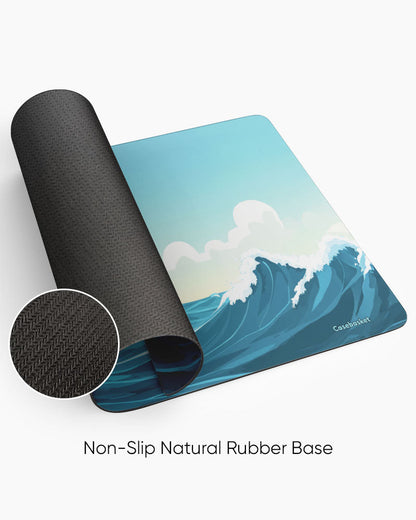 Coastal Wave Print Desk Mat