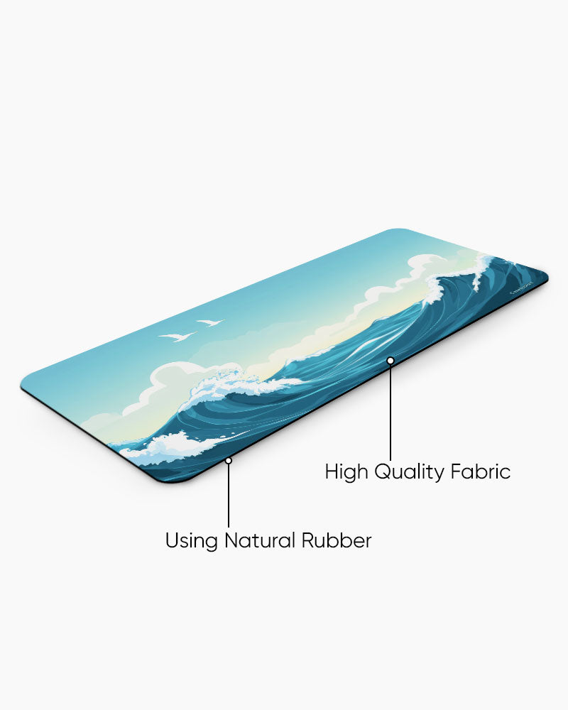 Coastal Wave Print Desk Mat