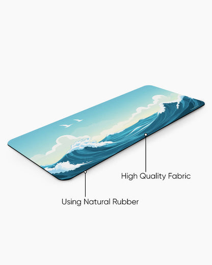 Coastal Wave Print Desk Mat