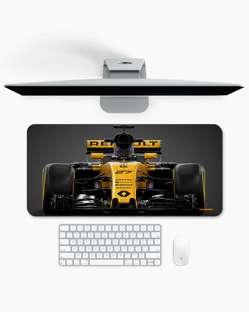 Yellow Fury Print Desk Mat