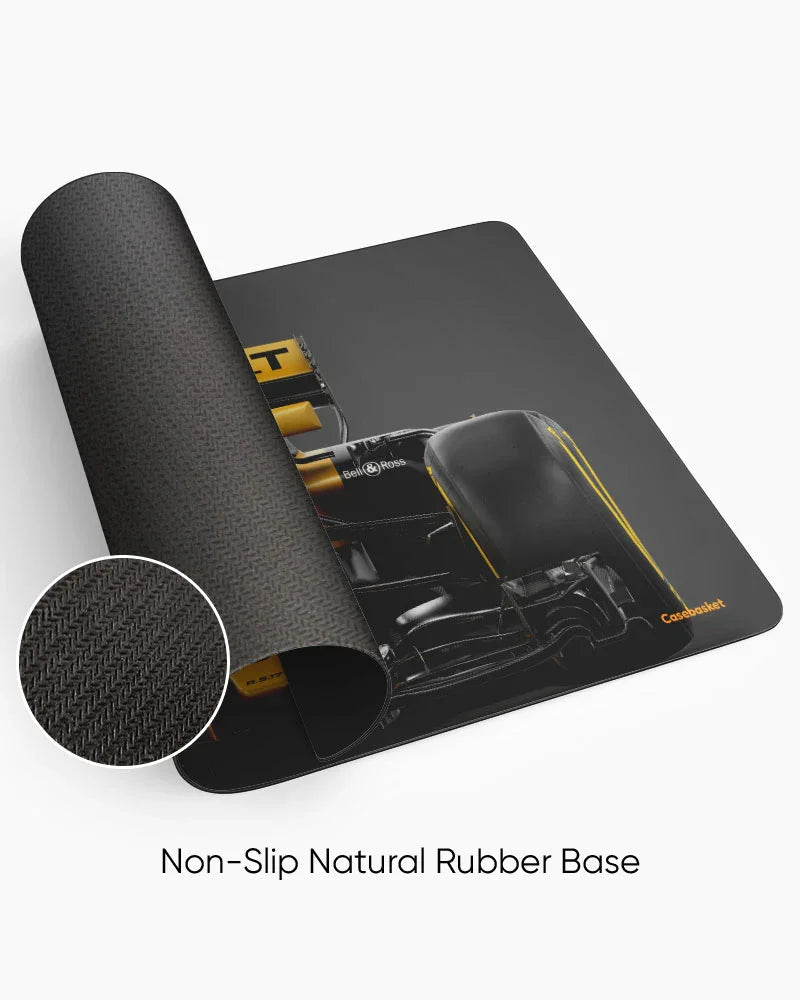 Yellow Fury Print Desk Mat