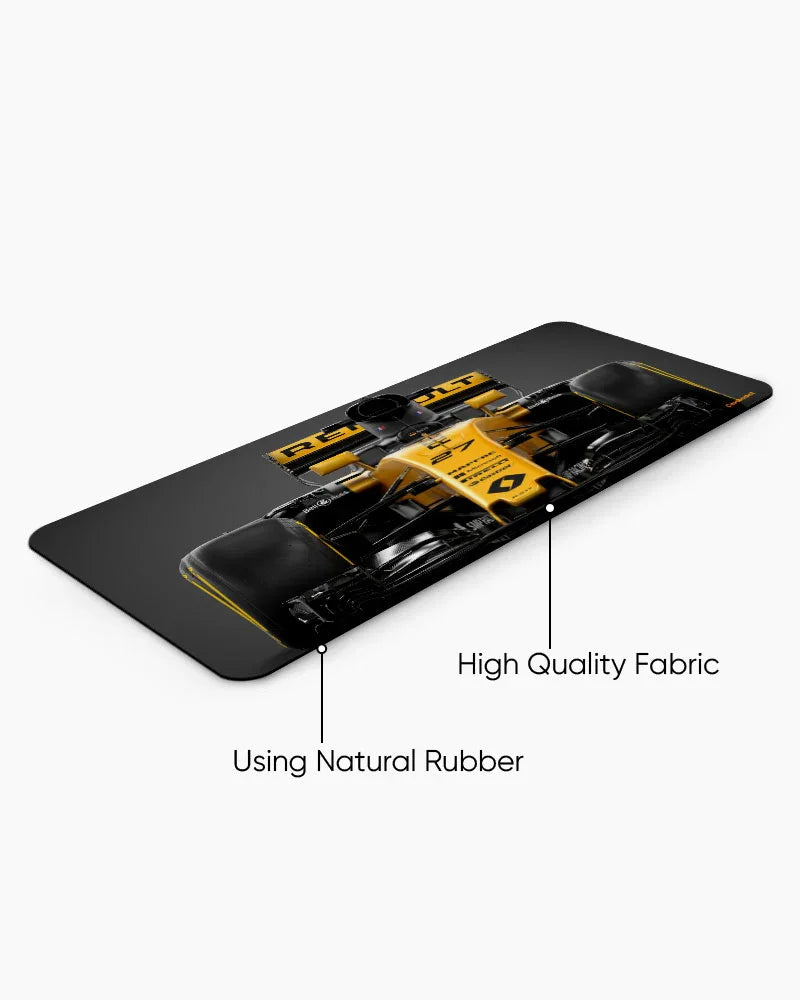 Yellow Fury Print Desk Mat