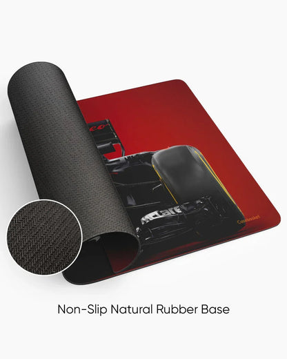 Crimson Grid Print Desk Mat