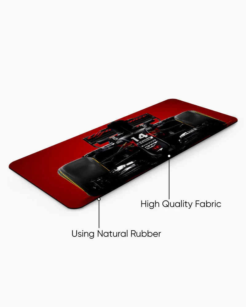 Crimson Grid Print Desk Mat