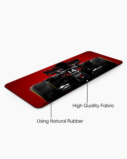 Crimson Grid Print Desk Mat