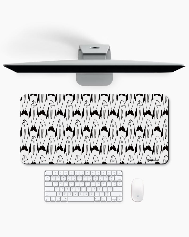 Shark Wave Print Desk Mat