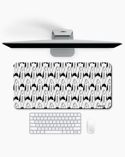 Shark Wave Print Desk Mat