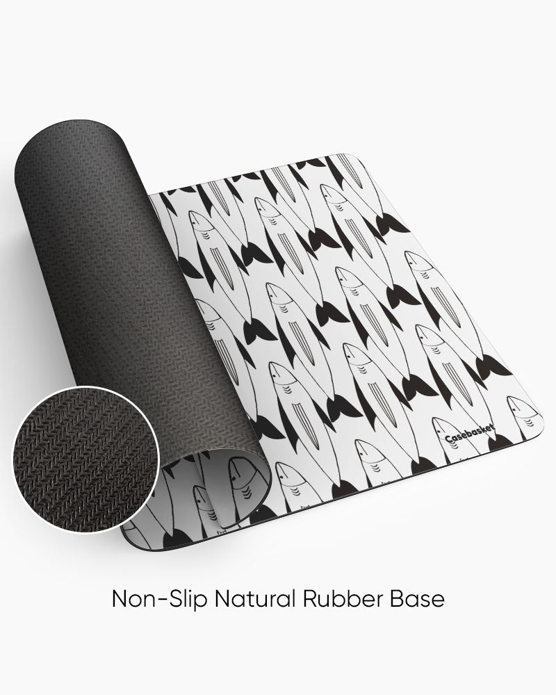 Shark Wave Print Desk Mat
