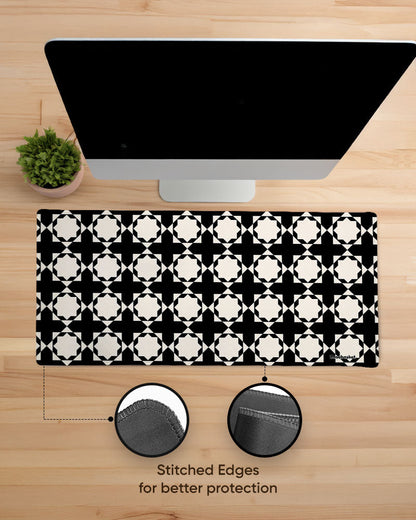 Black & Ivory Print Desk Mat