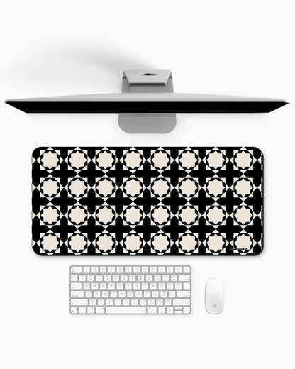 Black & Ivory Print Desk Mat