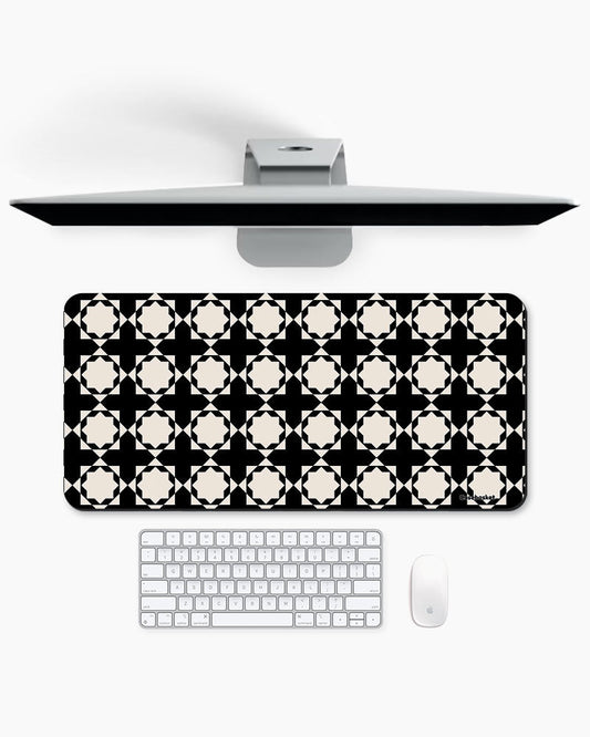 Black & Ivory Print Desk Mat