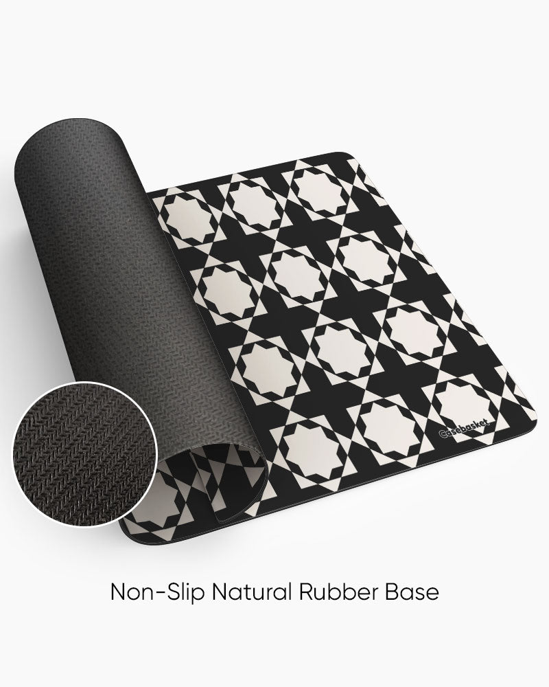 Black & Ivory Print Desk Mat