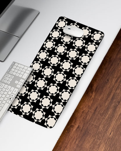 Black & Ivory Print Desk Mat