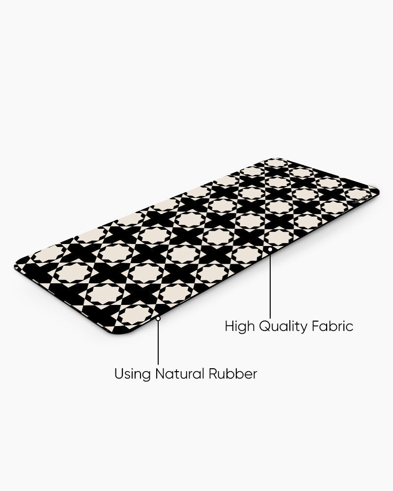 Black & Ivory Print Desk Mat