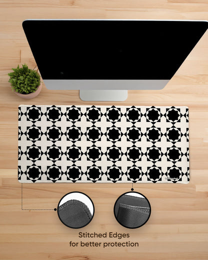 Black Pearl Grid Print Desk Mat