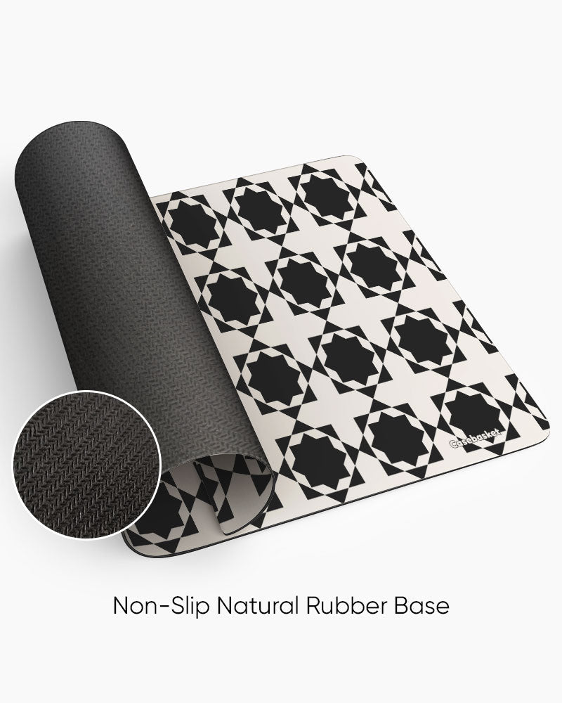 Black Pearl Grid Print Desk Mat