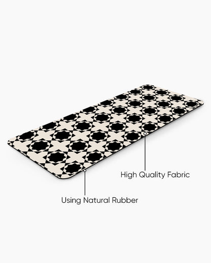 Black Pearl Grid Print Desk Mat