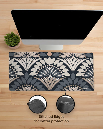 Dark Florale Print Desk Mat
