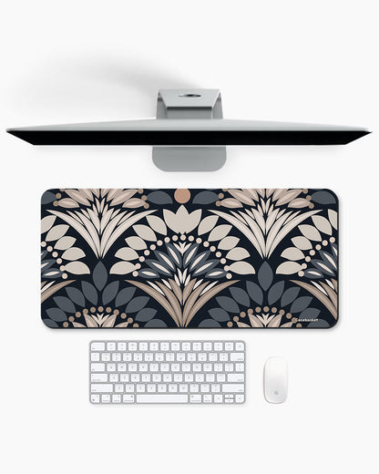 Dark Florale Print Desk Mat
