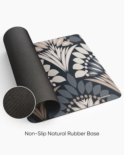 Dark Florale Print Desk Mat