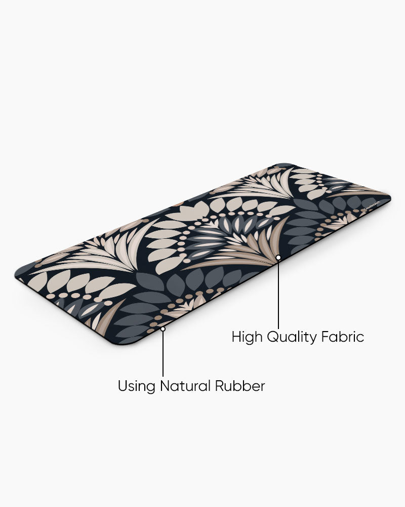 Dark Florale Print Desk Mat