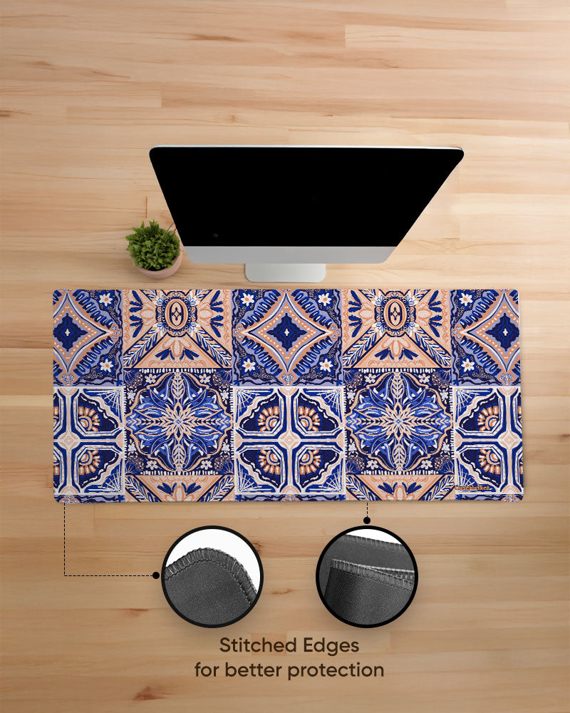 Indigo Mandala Print Desk Mat
