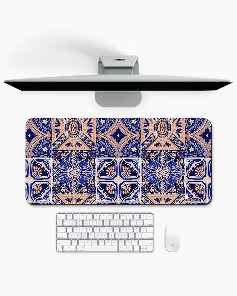 Indigo Mandala Print Desk Mat