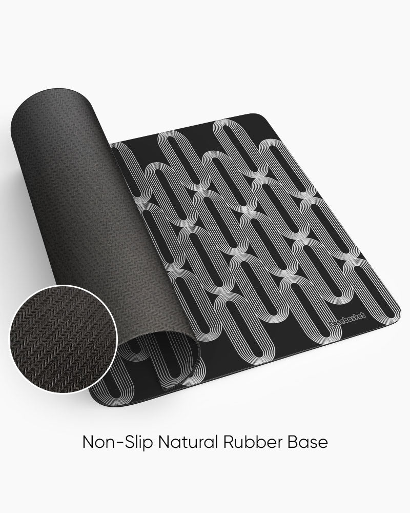 Black Link Print Desk Mat