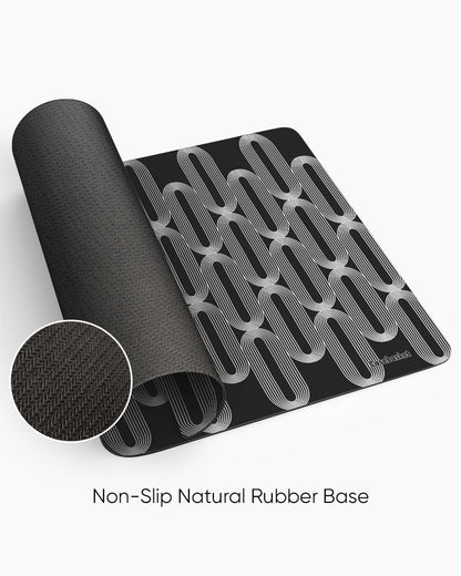 Black Link Print Desk Mat