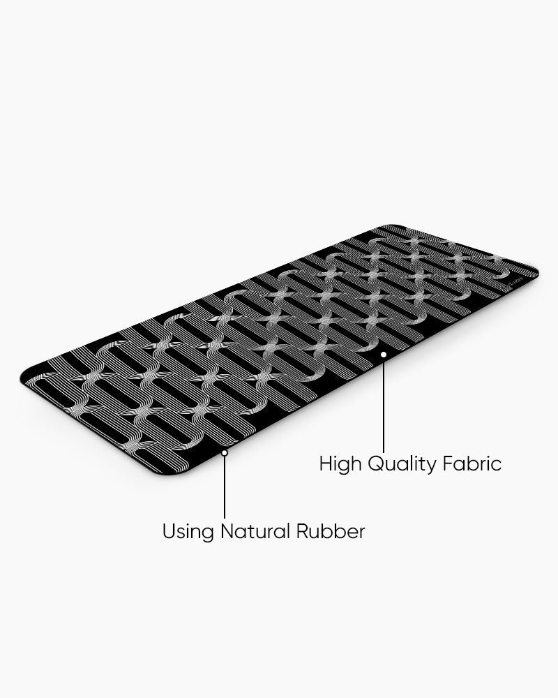 Black Link Print Desk Mat