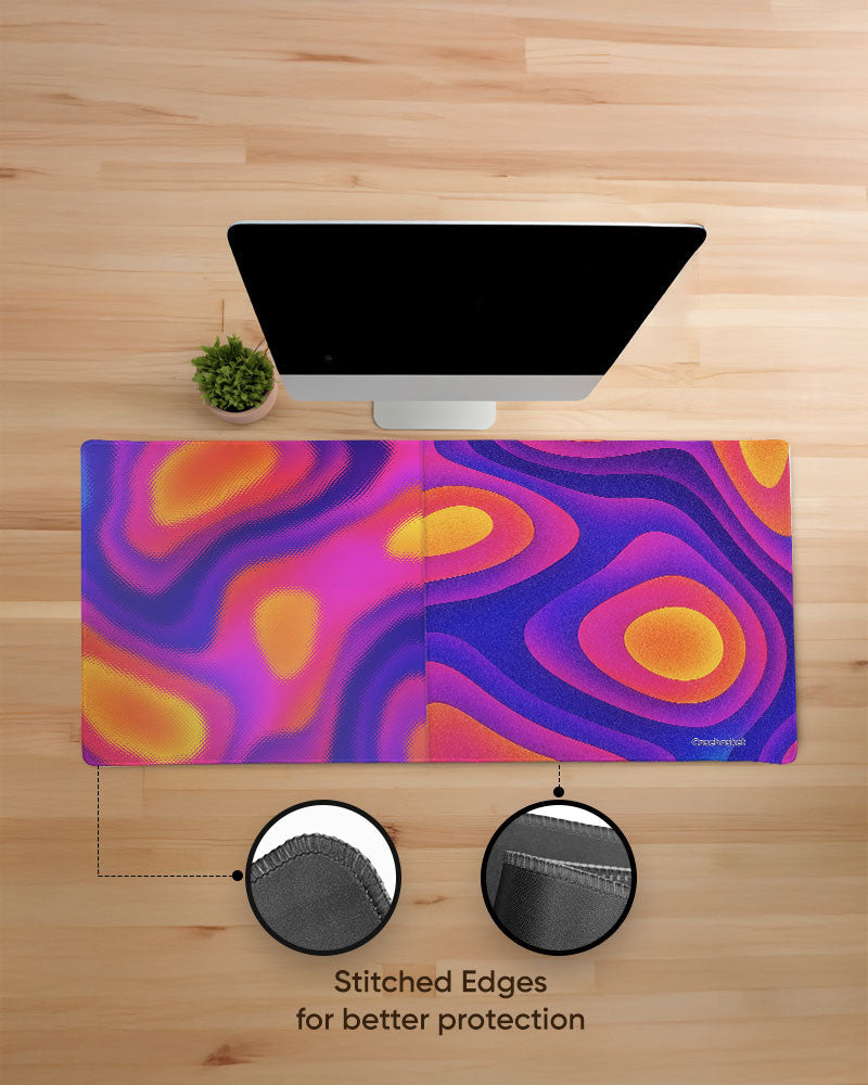 Purple Pulse Print Desk Mat
