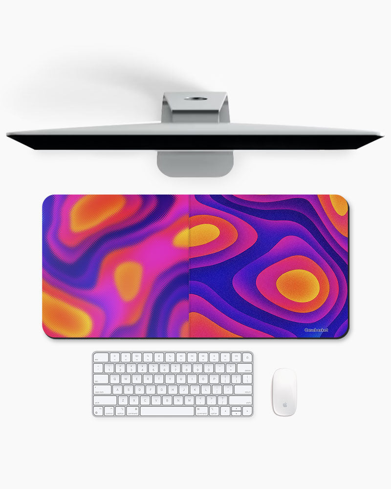 Purple Pulse Print Desk Mat
