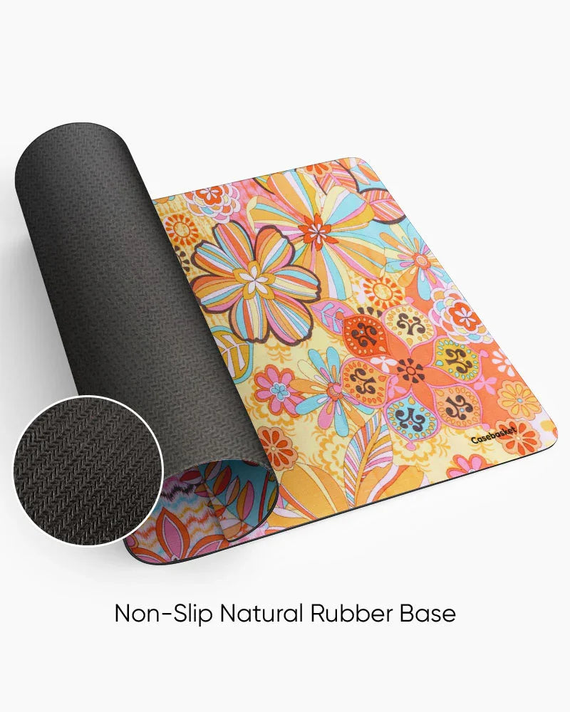 Flower Pop Print Desk Mat