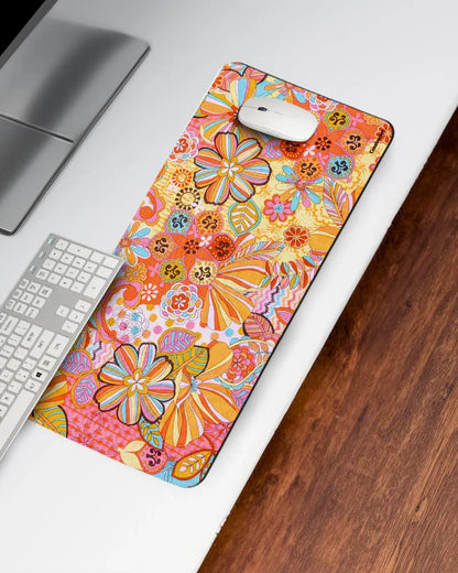 Flower Pop Print Desk Mat