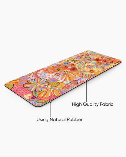 Flower Pop Print Desk Mat