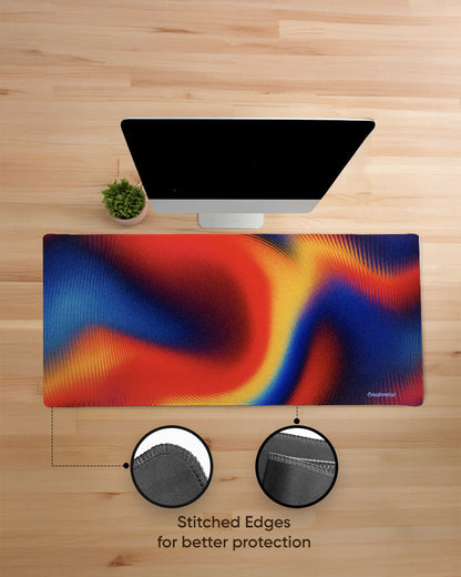 Flame wave Print Desk Mat