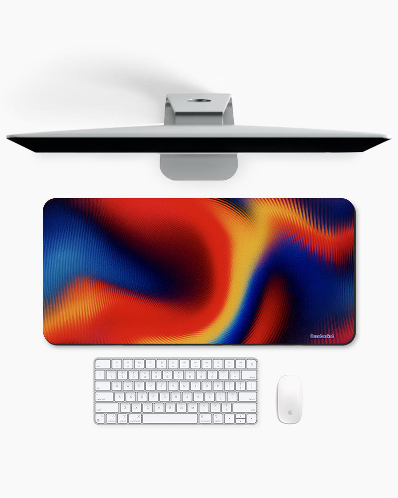 Flame wave Print Desk Mat