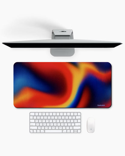 Flame wave Print Desk Mat