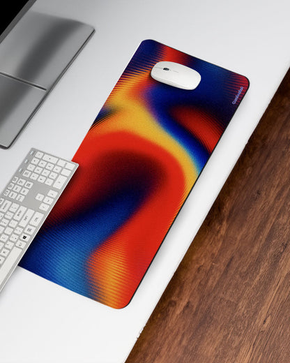 Flame wave Print Desk Mat