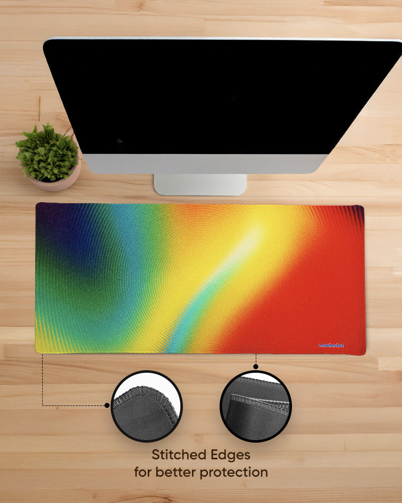 Rainbow Ripple Print Desk Mat