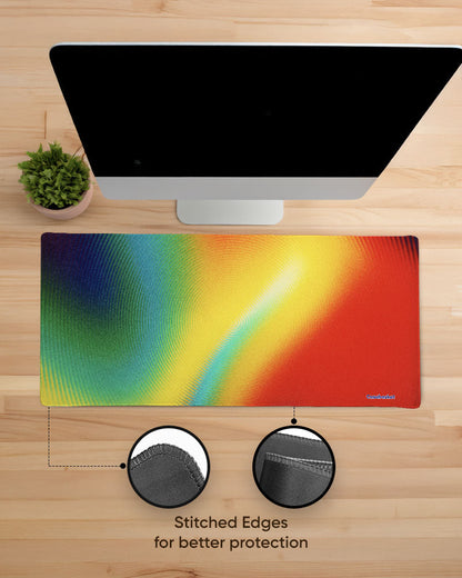 Rainbow Ripple Print Desk Mat
