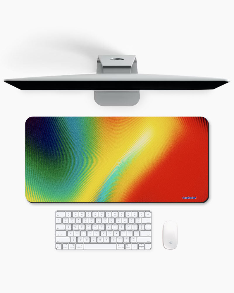 Rainbow Ripple Print Desk Mat