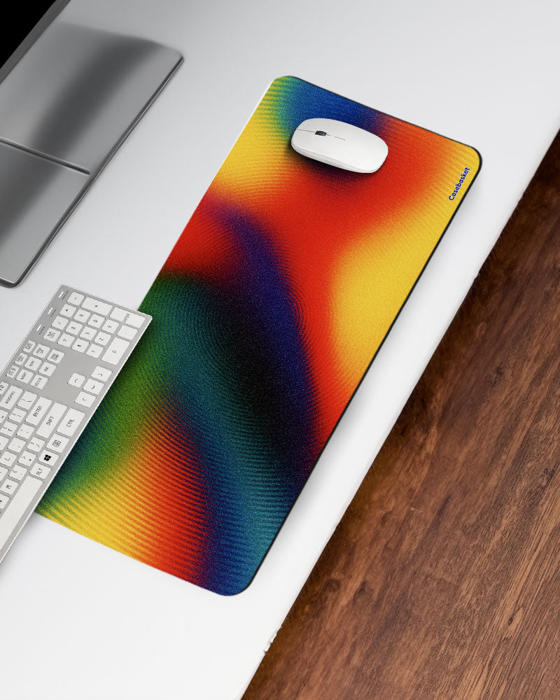 Color Flux Print Desk Mat